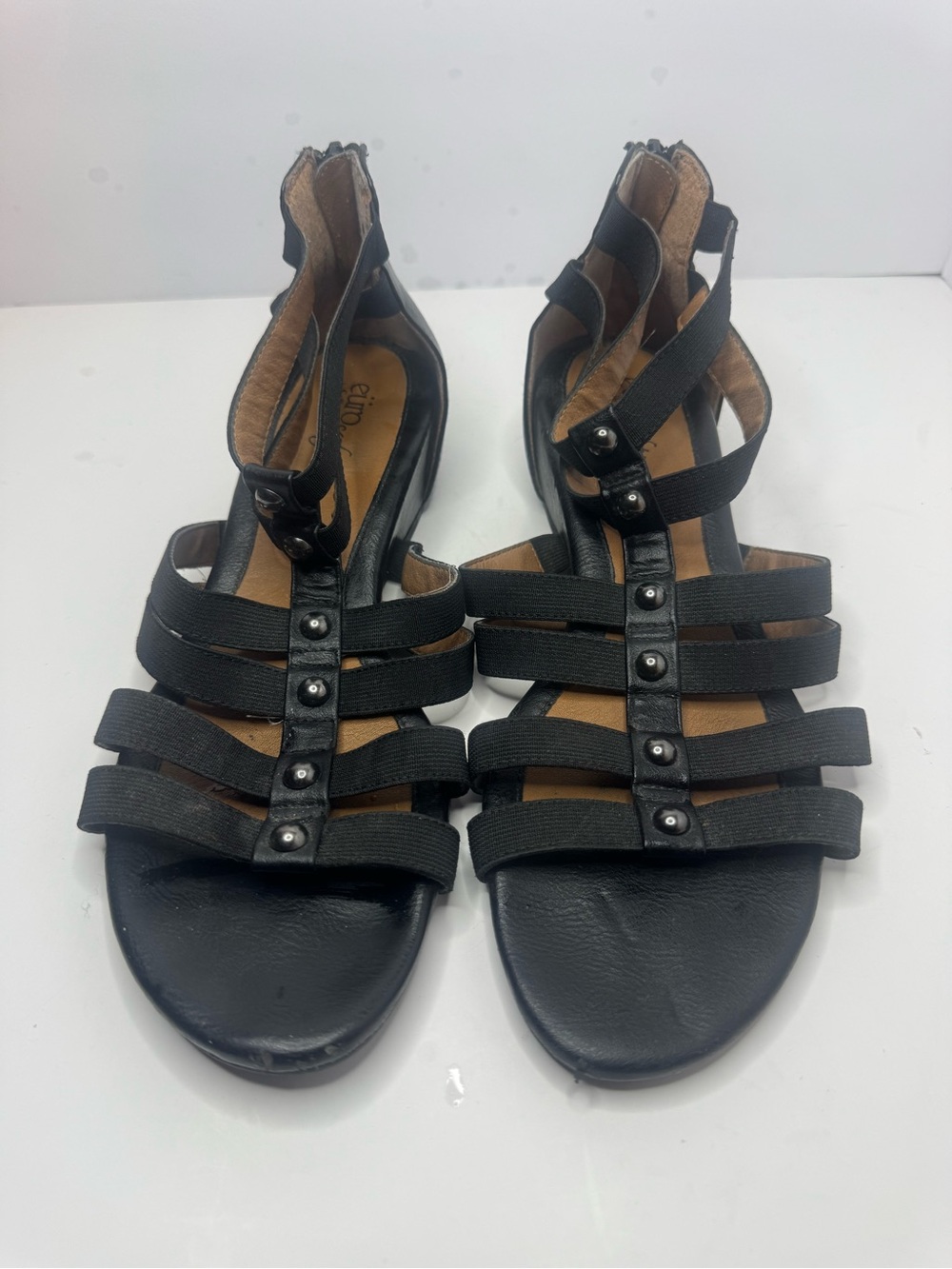 EuroSofft by Sofft Black Strappy Gladiator Sandals - Women Size 9M